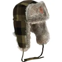 Pinewood Classic Checked Fur Hat (Color: Green/Black, Size: XL - 2XL)
