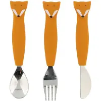 Trixie 3-osaiset silikoniset aterimet - Mr Fox -