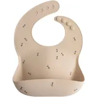 Mushie Ruokalappu Silikoni Bees, Beige