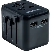Verbatim Universaali matkasovitin, 2x USB-A, musta