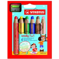 Stabilo Värikynät - Woody 3-in-1 - 6 kpl. - Monivärinen - - OneSize - Värityssarjat