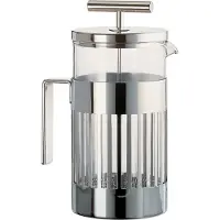 Alessi French Press Or Infusion Pot In 18/10 Stainless Steel And Heat-Resistant Glass 8 Cups - Silver - 8 CUPS