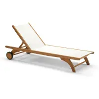 Skagerak , Columbus aurinkotuoli Teak / Valkoinen