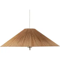 Gubi - 1972 Pendant - Large Base: Brass, Shade: Bamboo Untreated - Riippuvalaisimet - Paavo Tynell - Beige
