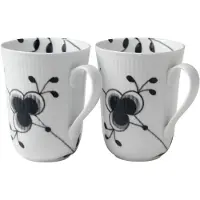 Royal Copenhagen - Black Fluted Mega Muki 36 cl 2 kpl - Kahvimukit - Karen Kjældgård-Larsen