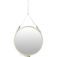 Gubi - Adnet Wall Mirror, Circular, Ø58, Cream Leather - Seinäpeilit - Jacques Adnet - Beige