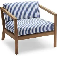 Skagerak Virkelyst nojatuoli Sea Blue Stripe Teak