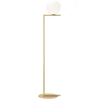 Flos Design-jalkalamppu IC F1, himmennettävä, Messinki/kulta, Olohuone/ruokailutila, Metalli, Design