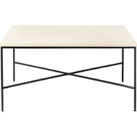 Fritz Hansen - MC320 Kvadratiskt Soffbord, Cream - Sohvapöydät - Paul McCobb - Beige - Metalli/Kivi