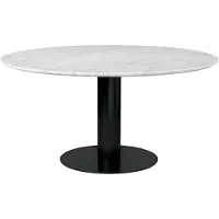 Gubi 2.0 -ruokapöytä Marble white, ø 150, musta runko