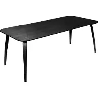 Gubi suorakulmainen ruokapöytä Black stained ash