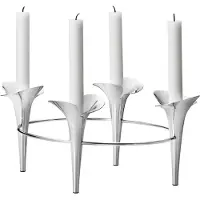 Georg Jensen Bloom Botanica kynttilänjalka, stainless steel