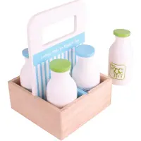 Bigjigs Wooden Box with Milk Bottles 5 pcs.