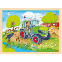 Goki Wooden Jigsaw Puzzle Tractor 96pcs. Puu