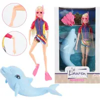 Toi-Toys Teenage Doll Diver with Glitter Dolphin