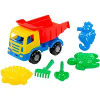 Cavallino Toys Cavallino Classic Dump Truck with Beach Set 6-piece.
