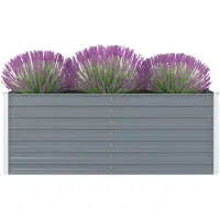 vidaXL Korotettu puutarhalaatikko 160x80x45 cm galvanoitu teräs harmaa