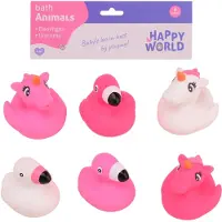 Johntoy Happy World Flamingo & Unicorn Bath Figures 6pcs.