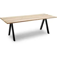 Fritz Hansen - Overlap Table, Western Red Cedar FSC Mix, Steel / Anthracite Black - Ulkotilojen ruokapöydät - TAF Studio - Harmaa - Metalli/Puu