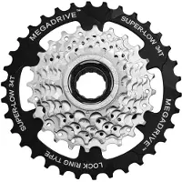 Sunrace Mf M4s Threaded Freewheel Musta,Hopeinen 7s / 13-34t