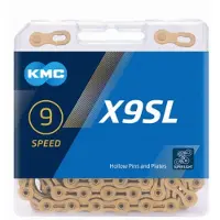 Kmc X9 Ti-N ketju 9-vaihteiselle 114 lenkkiä Kultainen