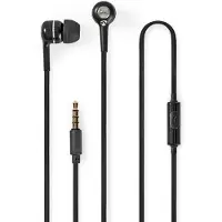 Nedis Langalliset Kuulokkeet | 3.5 mm | Kaapelin pituus: 1.20 m | Sisäänrakennettu mikrofoni | Äänenvoimakkuuden Säätö | Hopea / Musta