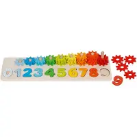 Goki Wooden Sorting Game Learning to Count with Gears 55 pcs.