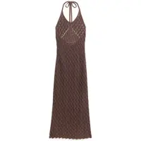 Superdry for woman. W8011736A Brown Crochet Halter Dress (M), Casual, Cotton, Sleeveless / Straps