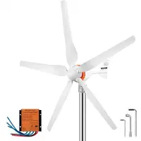 Vevor -tuuliturbiinigeneraattori, 12 V/AC-tuuliturbiinisarja, 500 W:n tuulivoimageneraattori MPPT-ohjaimella, 5 terää, automaattinen tuulen suunnan säätö, sopii terassille, veneelle, matkailuautoon, mö