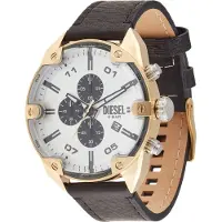 Diesel Spiked Chronograph Black leather strap DZ4671