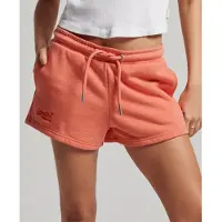 Superdry for woman. W7110388A Knitted shorts with embroidered orange Vintage logo (XL), Casual, Cotton, Coral, Sustainable