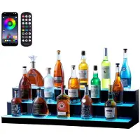Vevor LED valaistu viinapullon näyttöpalkki hylly RF &amp; App Control 40" 3-vaiheinen