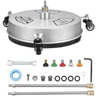 Vevor 15" painepesurin pintapuhdistin pyörillä, ruostumattomasta teräksestä valmistetun betonin puhdistusaine Max 4000 PSI , 1/4" pikaliitin ja 2 jatkosauvaa, vahva sähköinen pesukone lattian ajotielt