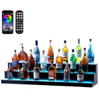 Vevor LED valaistu viinapullon näyttöpalkki hylly RF &amp; App Control 48" 3-vaiheinen