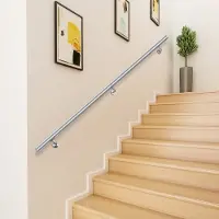 Vevor -portaiden käsijohde, 6 jalan portaiden kaide, ruostumattomasta teräksestä valmistettu, modernit portaiden käsijohteet, 200 paunan kapasiteetti, sisäkaide portaisiin, seinälle kiinnitettävä porta