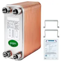 Vevor -lämmönvaihdin Juotettu levylämmönvaihdin 1/2” BSP FPT -portit 60 levylämmönvaihdin 60 levylämmönvaihdin Ruostumattomasta teräksestä valmistettu 316L-tasolevylämmönvaihdin vesikiertoiseen lämmity