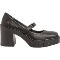 Art for woman. 119771101003_001 Leather shoes 1977 black -Heel height 9cm (38), 8 to 10 cm, Velcro, Casual