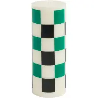 HAY Column kynttilä medium, white green/black check