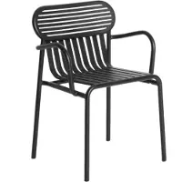 Petite Friture - Week-End Chair With Armrests, Black - Puutarhatuolit - Studio Brichet-Ziegler - Musta - Metalli