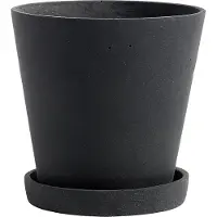 HAY Flowerpot ruukku ja lautanen, M, musta
