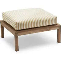 Skagerak , Virkelyst Pouf Golden Yellow Stripe Teak