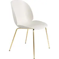Gubi Beetle tuoli, puolimatta messinki - alabaster white