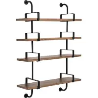 Gubi Demon seinähylly 4 tasoa Walnut, 95 cm