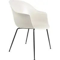Gubi Bat tuoli Alabaster white, musta teräsrunko
