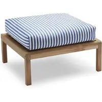 Skagerak , Virkelyst Pouf Sea Blue Stripe Teak