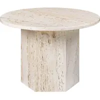 Gubi Epic sohvapöytä, pyöreä, 60 cm, valkoinen travertiini