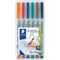 Staedtler 315 WP6, 1 kpl, Musta, Sininen, Ruskea, Vihreä, Oranssi, Punainen, Harmaa, Polypropeeni (PP), 1 mm