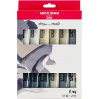 Amsterdam Akryylivärit Grey setti 12 x 20 ml