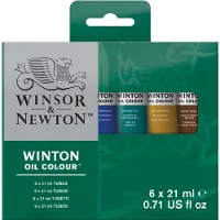 Winsor & Newton 094376860764, Sininen, Ruskea, Vihreä, Punainen, Keltainen, 21 ml, Tuubi, 6 kpl