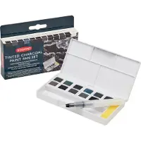 Derwent Tinted Charcoal paint pan set 12x1/2 nappia